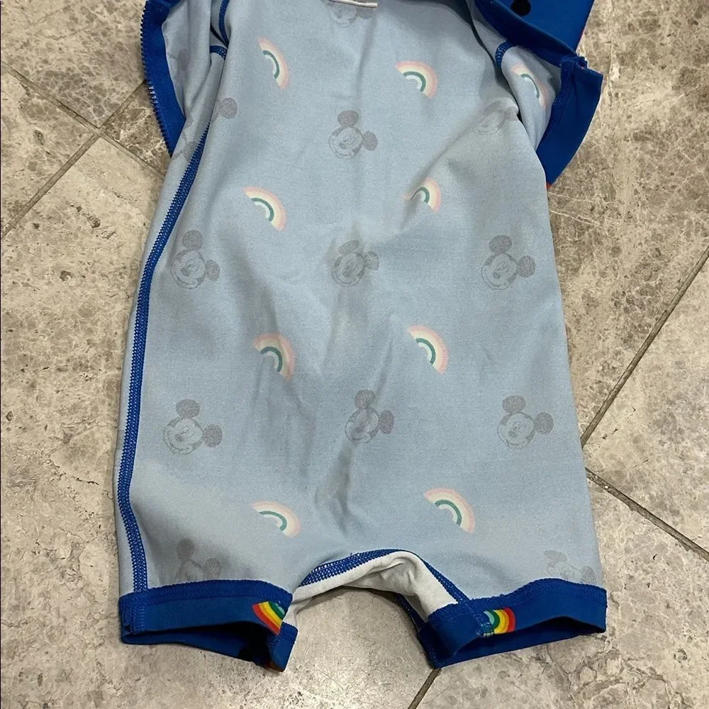 Hanna Andersson Mickey Mouse Disney Rainbow Rashguard 1pc Swimsuit Sz 75 12-18M